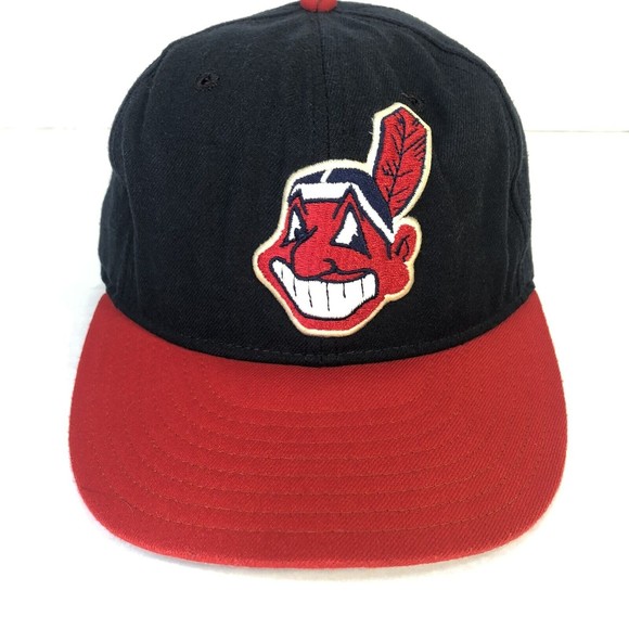 Vintage Cleveland Indians New Era Hat Pro Model USA Chief Wahoo Fitted Sz 7 1/4 - Picture 1 of 10